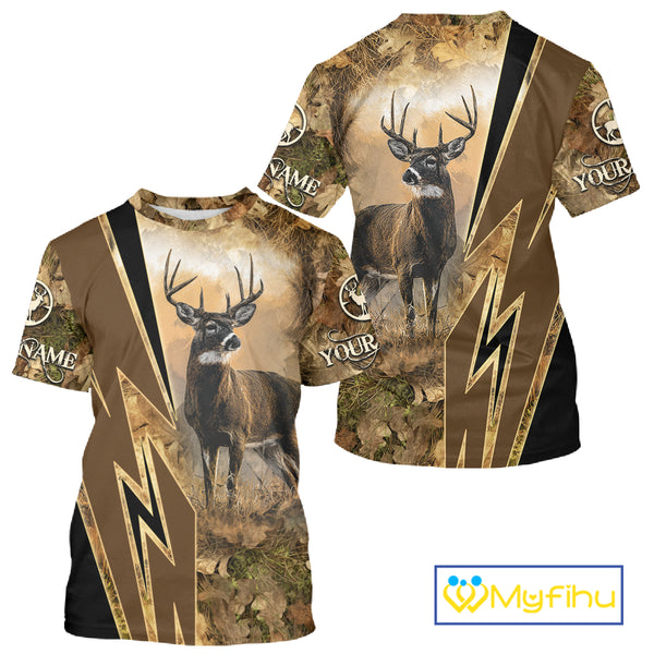 Deer Hunting Custom Name Camouflage Hunting Clothes, Deer Sweatshirt for Men NHT376