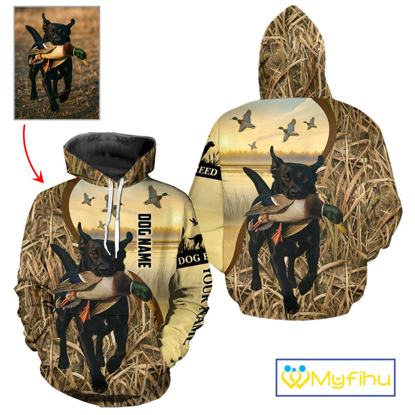 Personalized Duck Hunting Shirt – Custom Dog's Photo and Name for Hunters NHT258