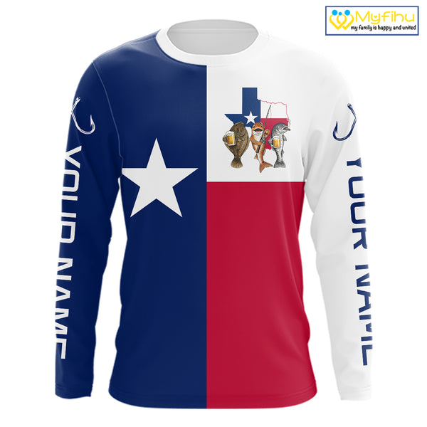 Texas Slam Fishing Shirts Long Sleeve For Men, Personalized Inshore Slam Fishing Team Jersey NHT846
