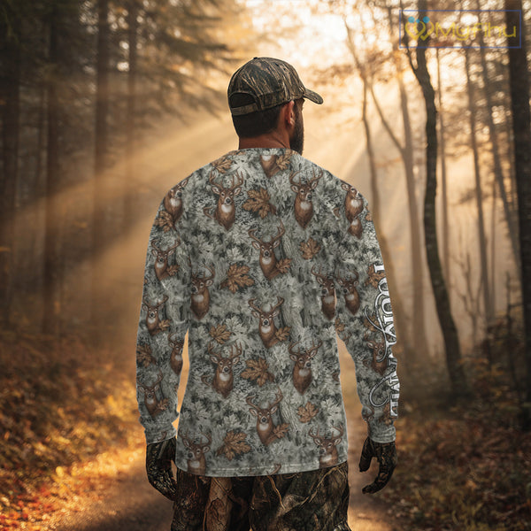 Beautiful Deer Hunting Shirt Pattern Deer Camo Custom Name 3D All Over Printed Hunting Gift NHT89