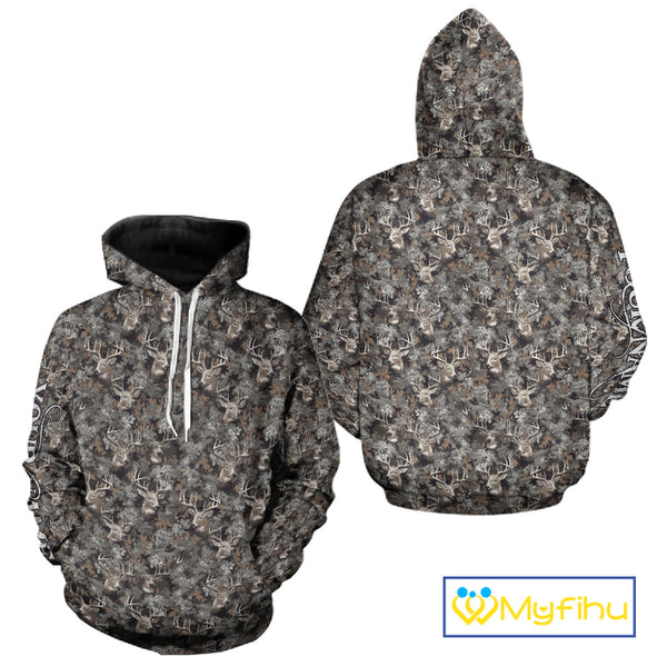 Beautiful Deer Hunting Shirt Pattern Deer Camo Custom Name 3D All Over Printed Hunting Gift NHT90