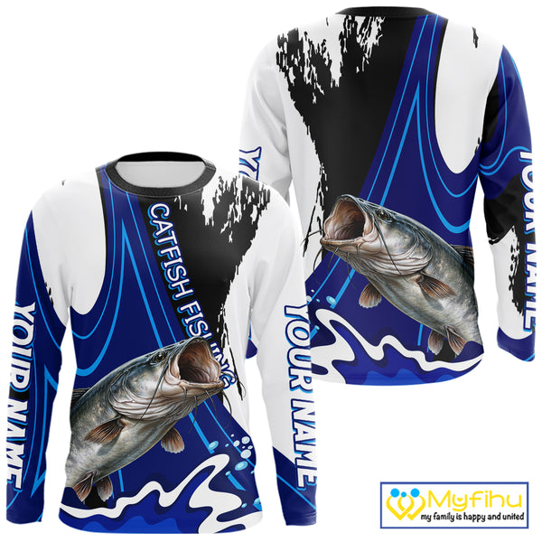 Catfish Fishing Jersey Personalized Name Fishing Shirt, Angler Tournament Fishing Apparel NHT869