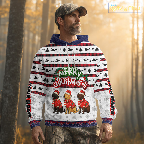 Custom Merry Christmas Shirt – Personalized Duck Hunting Christmas Shirt with Custom Name NHT309