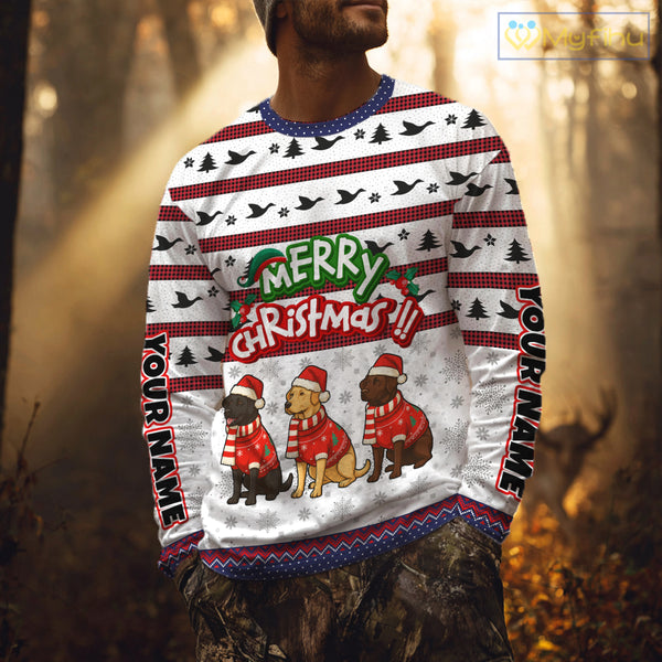 Custom Merry Christmas Shirt – Personalized Duck Hunting Christmas Shirt with Custom Name NHT309