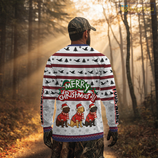 Custom Merry Christmas Shirt – Personalized Duck Hunting Christmas Shirt with Custom Name NHT309