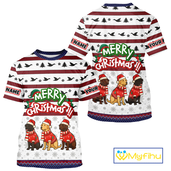 Custom Merry Christmas Shirt – Personalized Duck Hunting Christmas Shirt with Custom Name NHT309