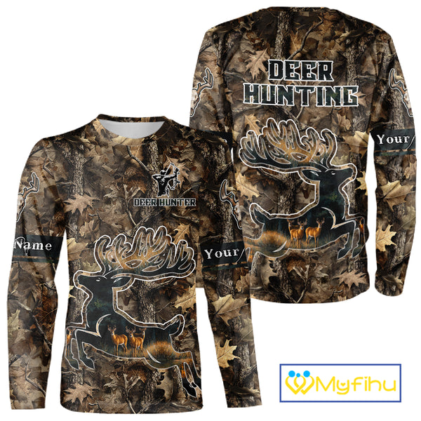 Best Deer Hunting Shirt 3D All-Over Print with Deer Forest Camo, Hunting Hoodie For Men NHT374