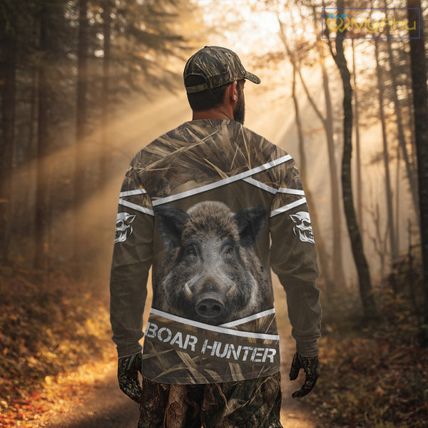 Personalized Wild Boar Hunting Camo Full Printing Shirts, Boar Hunting Gifts, Hunting Season NHT128