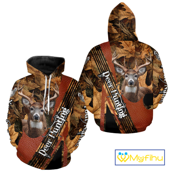 Deer Hunting Orange With Camo Autumn - Personalized All Over Print Deer Hunting Clothes NHT292