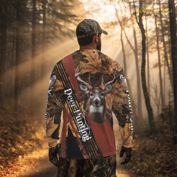 Deer Hunting Orange With Camo Autumn - Personalized All Over Print Deer Hunting Clothes NHT292