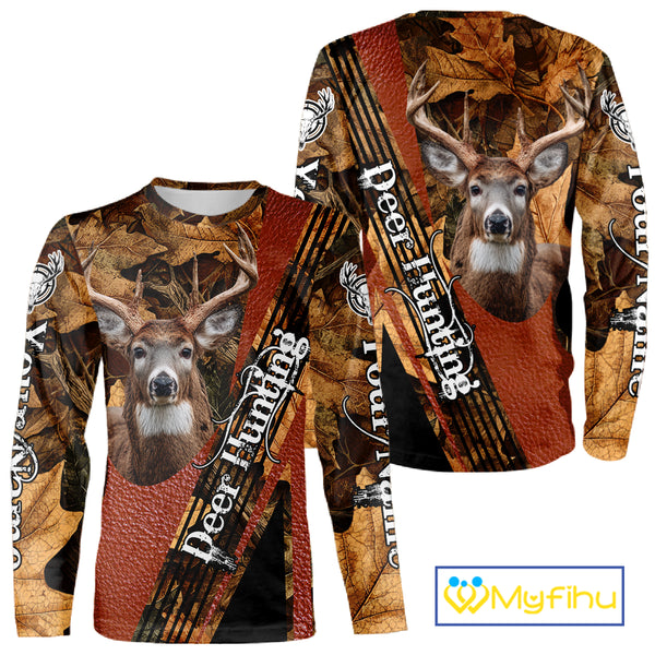 Deer Hunting Orange With Camo Autumn - Personalized All Over Print Deer Hunting Clothes NHT292