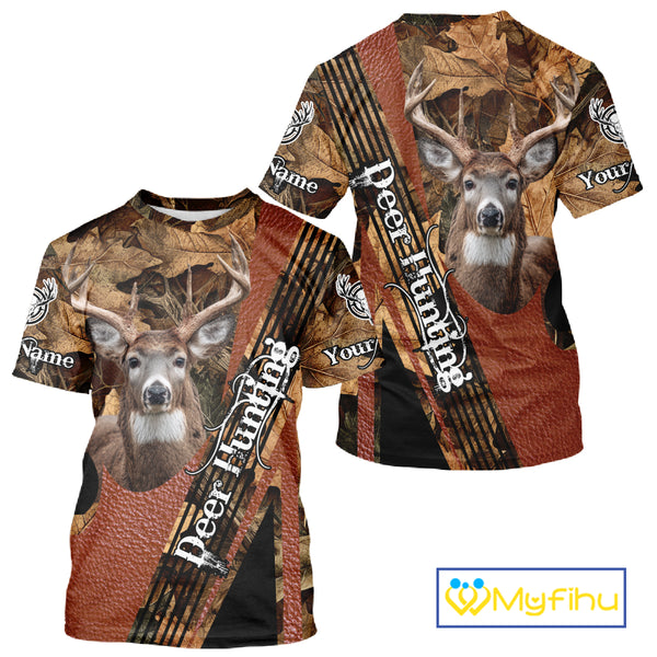 Deer Hunting Orange With Camo Autumn - Personalized All Over Print Deer Hunting Clothes NHT292