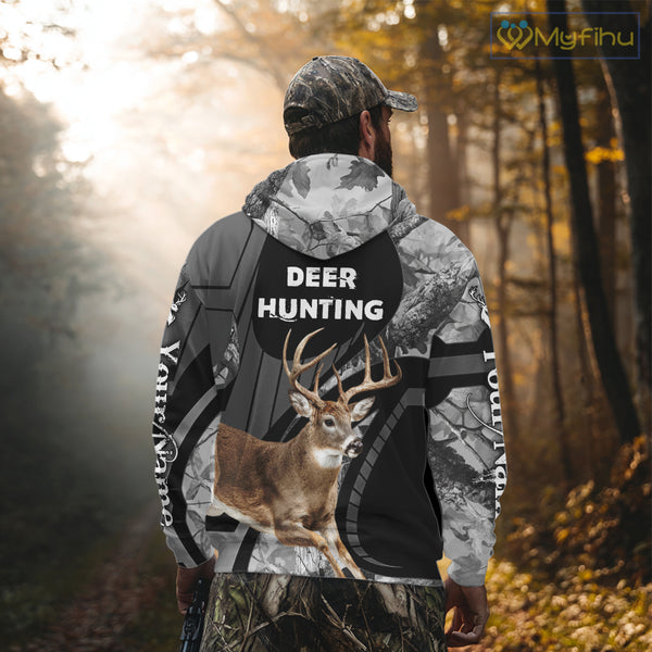 Deer Buck Custom Name 3D All Over Printed Shirts, Hunting Hoodie For Men NHT350