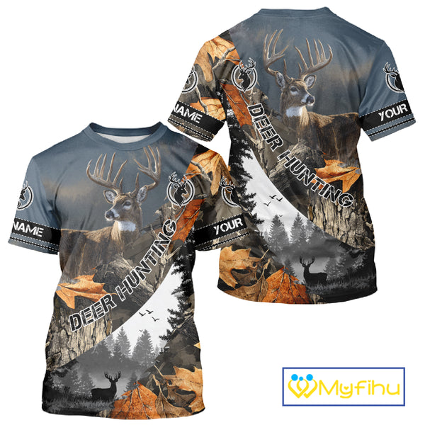 Deer Hunting Camo Custom 3D All Over Print Shirt, Personalized Gift NHT297