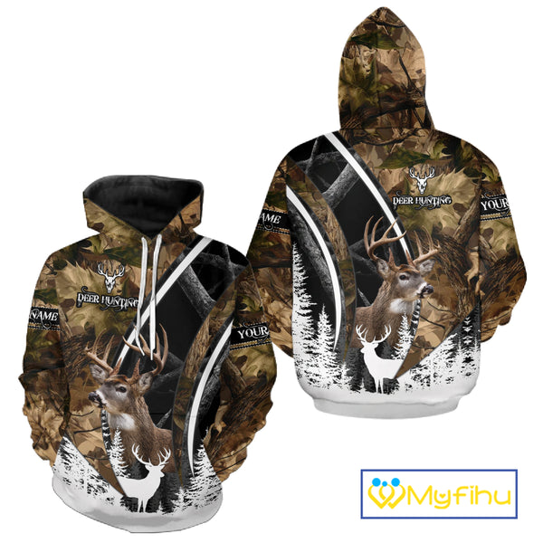 Forest Camo Deer Hunting 3D Shirt – Custom Name Personalized Gift NHT299