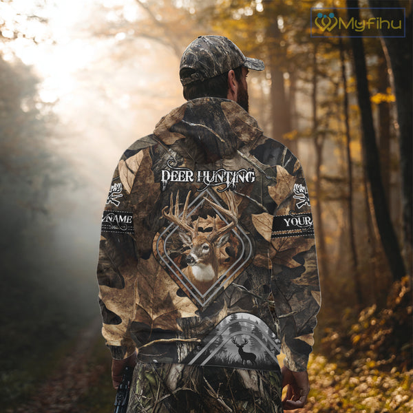 Personalized Deer Hunting Camouflage Pattern Hunter Gift, Deer Hunting Season Shirt NHT306