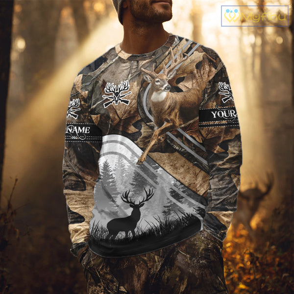 Personalized Deer Hunting Camouflage Pattern Hunter Gift, Deer Hunting Season Shirt NHT306