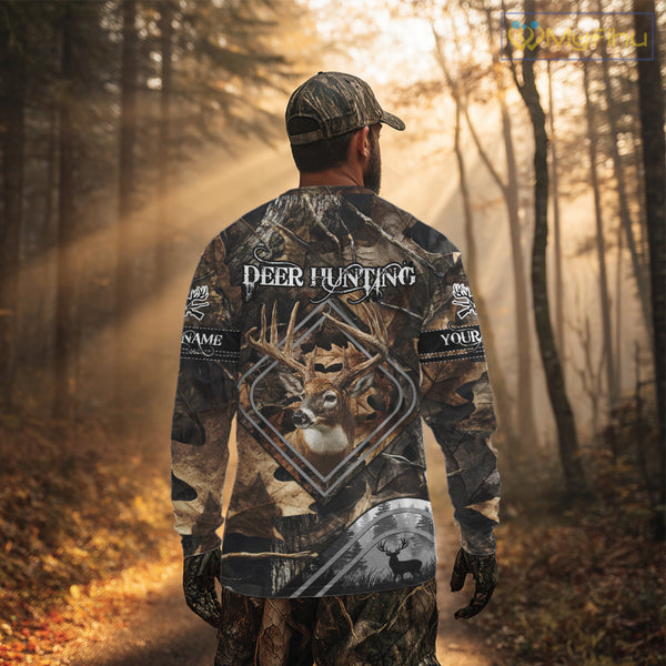 Personalized Deer Hunting Camouflage Pattern Hunter Gift, Deer Hunting Season Shirt NHT306
