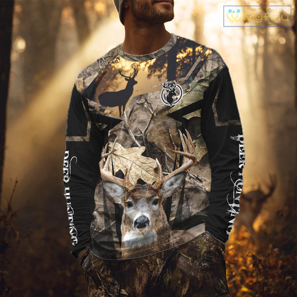 Whitetail Deer Hunting Camo Forest 3D All Over Printed Shirt, Personalized Hunting Shirt NHT277