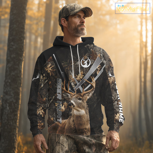 Whitetail Deer Hunting 3D All Over Printed Hoodie, Sweatshirt Hunting for Men NBT315