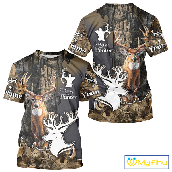 Personalized Deer Hunting 3D All Over Printed Hoodie Brown Leaves Camo, Hunting accessories NBT318