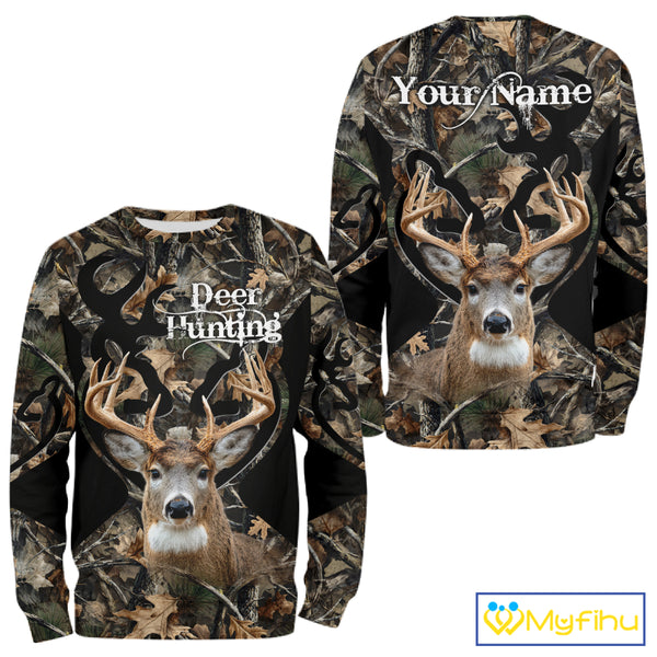 Personalized Deer Hunting 3D All Over Printed Hoodie Forest Camo, Hunting Gift NBT331