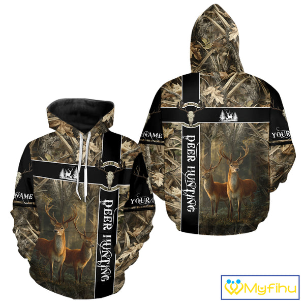 Best Camouflage Deer Hunting Shirt for Hunter, Deer Hunting Crew Shirt, Hunting Gifts NBT53