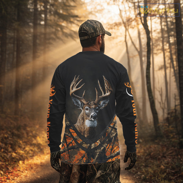 Deer Hunting Shirt Orange Camo 3D Custom Name, Season Deer Hunting, Hunting Gifts for Men NBT251