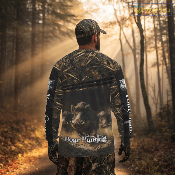 Wild Boar Hunting 3D Full Printing Personalized Camo Shirts for Boar Hunters, Boar Hunting Gifts NBT172