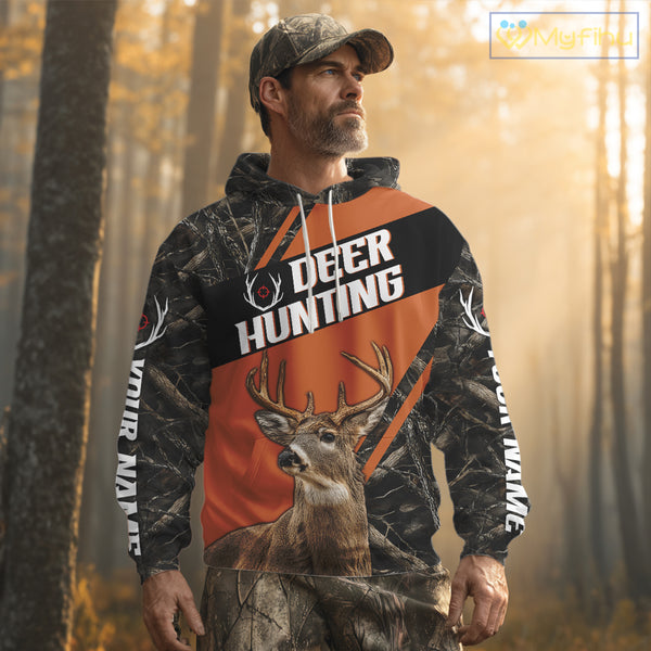 Custom Orange Camo 3D Animal Deer Hunting Shirt Best Hunting Clothes For Deer Season NBT261