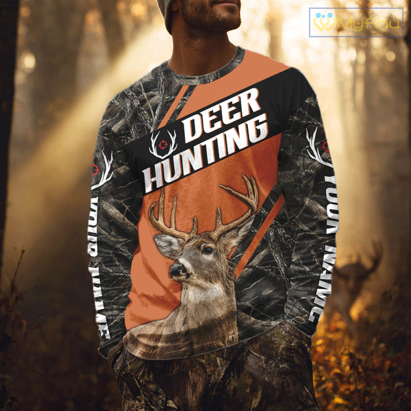 Custom Orange Camo 3D Animal Deer Hunting Shirt Best Hunting Clothes For Deer Season NBT261