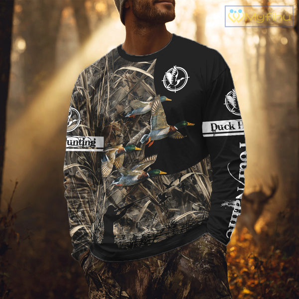 Mallard Duck Custom Camo 3D Hunting Shirts Best Hunting Clothes For Duck Hunting Season NBT264