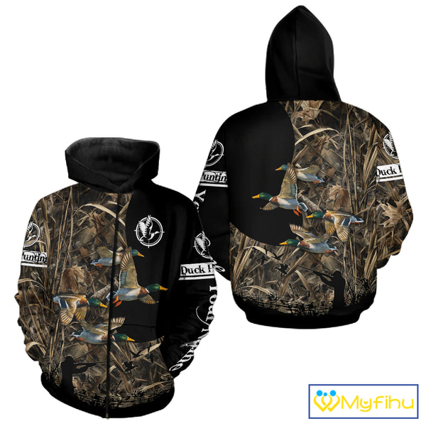 Mallard Duck Custom Camo 3D Hunting Shirts Best Hunting Clothes For Duck Hunting Season NBT264