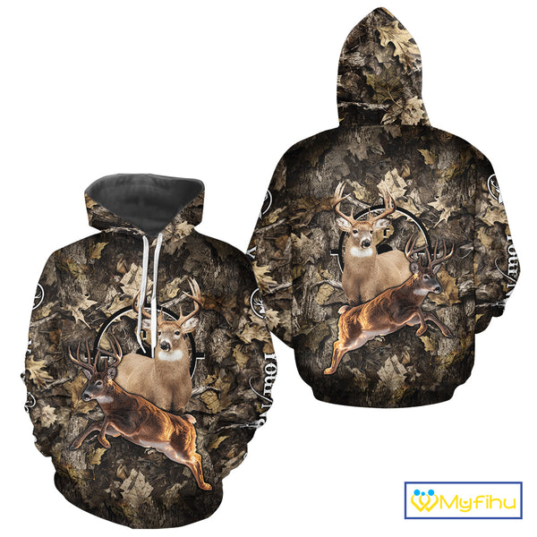 Whitetail Deer Custom Name 3D All Over Printed Shirts, Deer Hunting Clothes, Hunting Season NBT334