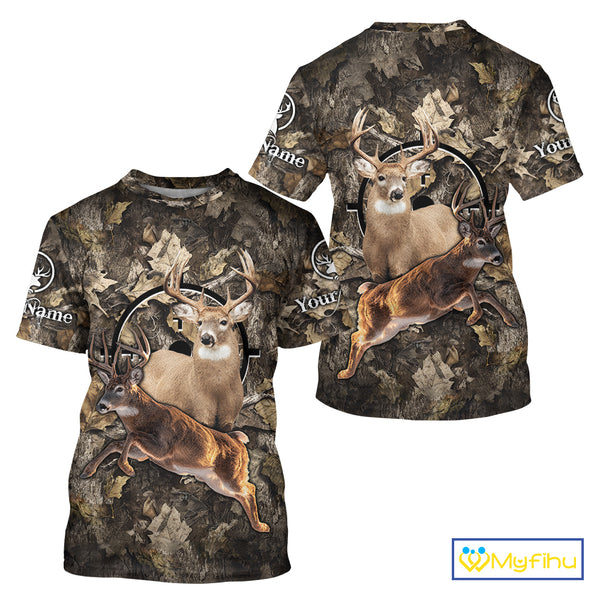 Whitetail Deer Custom Name 3D All Over Printed Shirts, Deer Hunting Clothes, Hunting Season NBT334