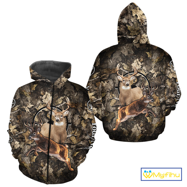 Whitetail Deer Custom Name 3D All Over Printed Shirts, Deer Hunting Clothes, Hunting Season NBT334