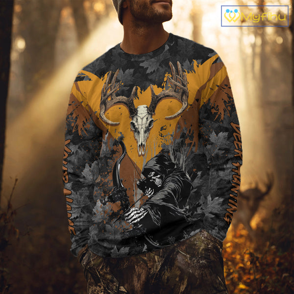 Deer Hunting Grim Reaper Camo Custom Name 3D All Over Print Shirts Personalized Gift NBT302