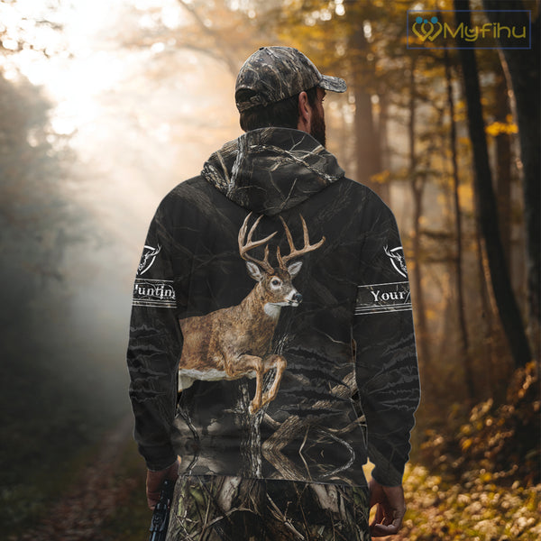 Deer Hunting Dark Camouflage Shirts for Deer Hunters, Personalized Hunting Shirts NBT278