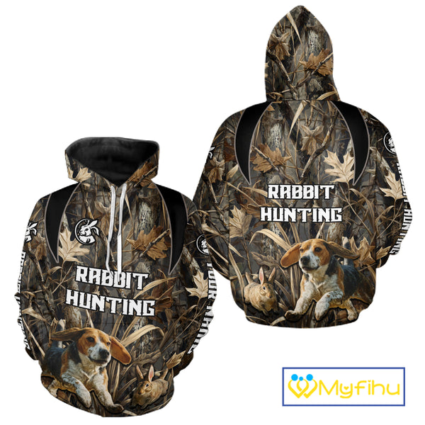 Custom Rabbit Hunting Beagle Dog 3D All Over Printed Shirts, Rabbit Hunting Clothes for Men NBT340