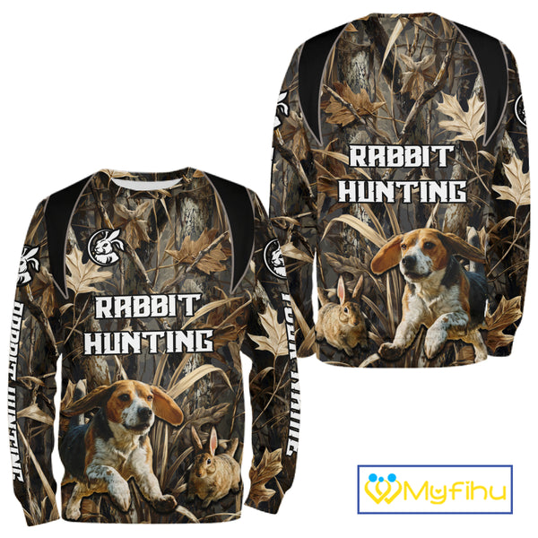 Custom Rabbit Hunting Beagle Dog 3D All Over Printed Shirts, Rabbit Hunting Clothes for Men NBT340