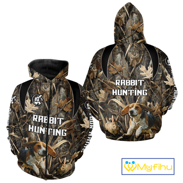Custom Rabbit Hunting Beagle Dog 3D All Over Printed Shirts, Rabbit Hunting Clothes for Men NBT340
