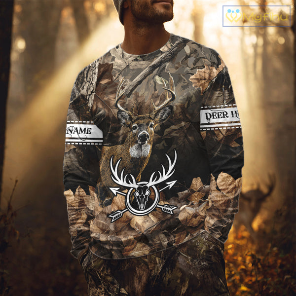 Deer Hunting Custom Name Camouflage Hunting Clothing, Deer Hunting Shirt, Hunting Gifts NBT289