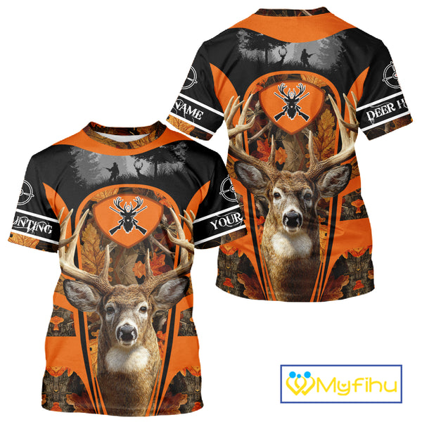 Personalized Deer Hunting 3D All Over Printed Shirts Custom Deer Camo Shirt Hunting Gifts NBT292