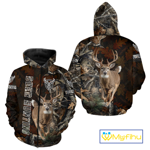 Deer Hunting Tree Camo Custom All Over Printed Shirt Personalized Hunting Gifts For Men NBT294
