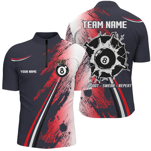 Personalized 8 Ball Billiards Shirts For Men Custom 8 Ball Pool Jerseys Mens Billiard Shirts VHM1181
