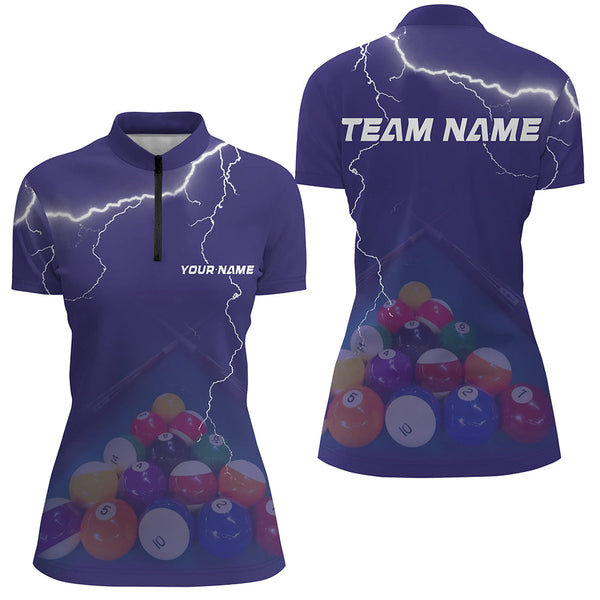 Personalized Thunder Purple Billiards Shirts For Women Billiards Team Shirts Custom Billiard Jerseys VHM1199