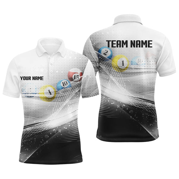 Personalized Black White Billiards Shirts For Men Billiards Team Shirts Custom Billiard Jerseys VHM1200