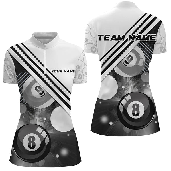Personalized 8 Ball 9 Ball Pattern Billiards Shirts For Women Billiard Jerseys Billiards Team Shirts VHM1201