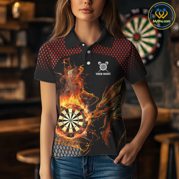 Personalized Dartboard Flame Smoke Custom Dragon Darts Shirt For Women, Darts Team Jersey|Orange TDM4311
