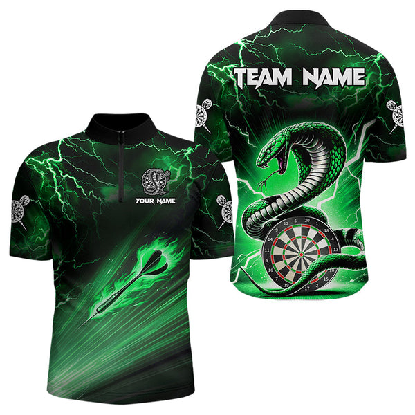 Green Thunder Lightning Custom Cobra Snake Men Dart Shirts Best Dart Jerseys Dart Team Shirts TDM3395